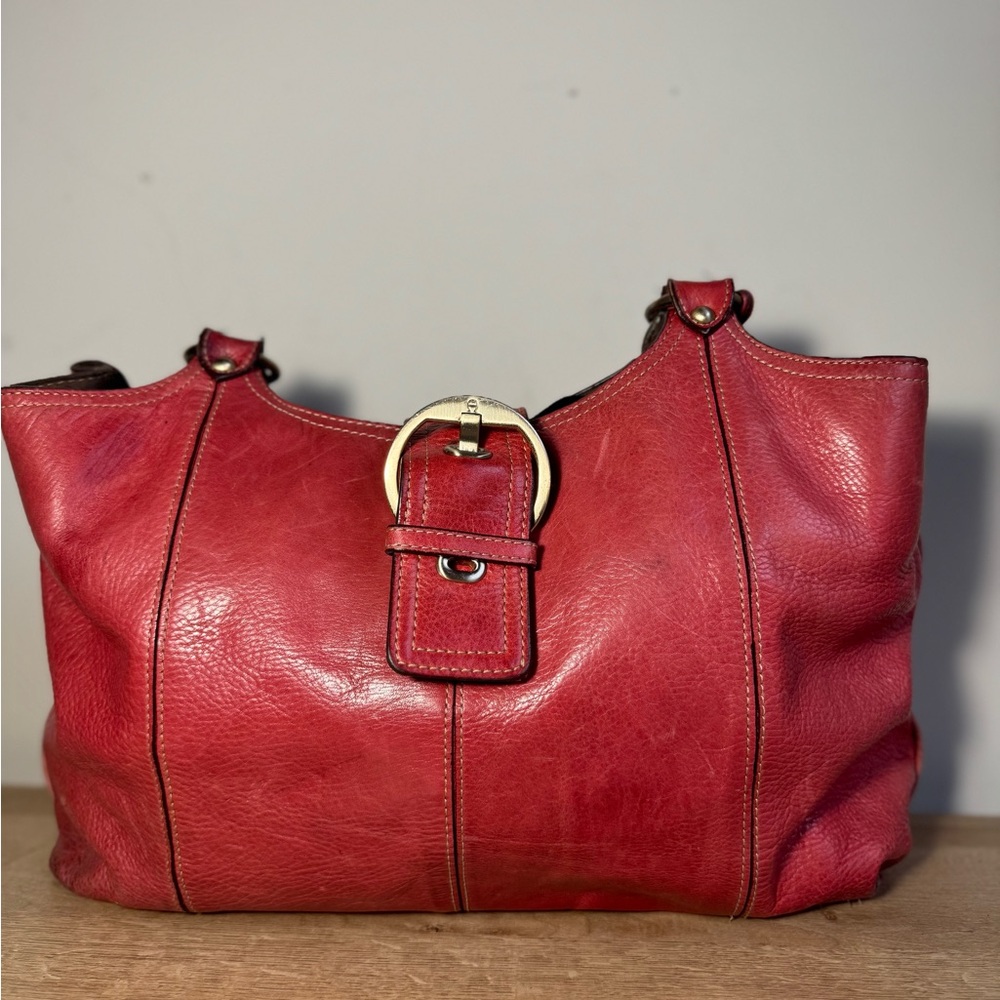 Etienne Aigner Crimson Leather Shoulder Bag